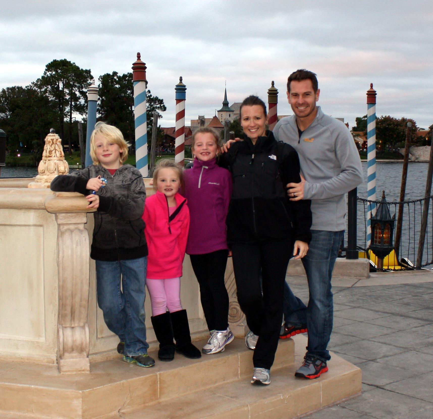Family at EPCOT waterfront
