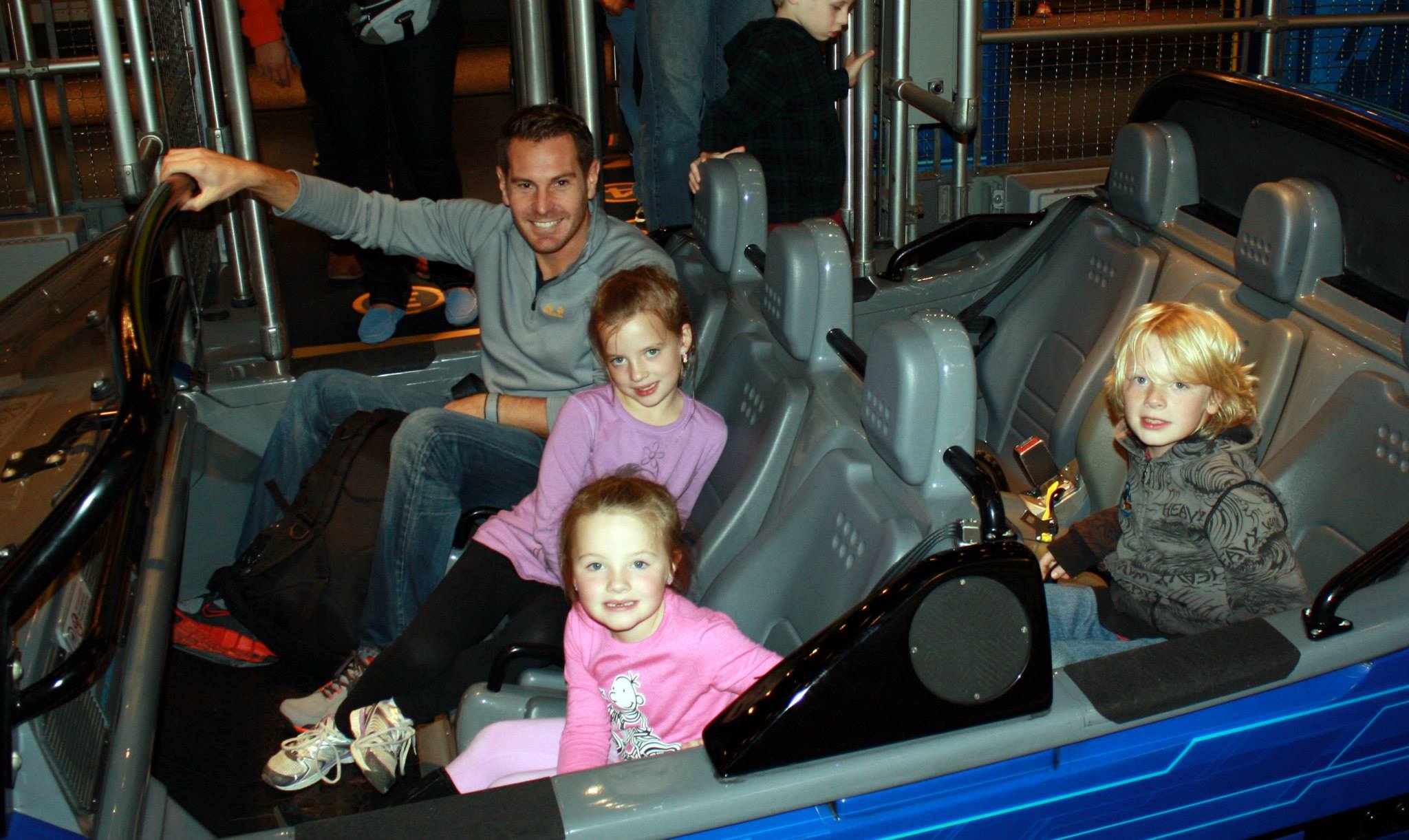 Family on Test Track car